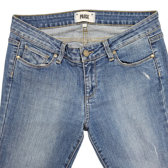 Paige Jeans Womens Size 29 Verdugo Ankle Skinny Distressed Mid Rise Light Wash - Picture 3 of 16
